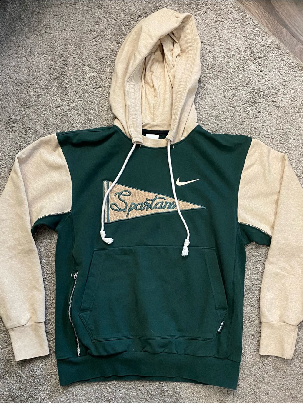 Nike Men’s Spartans Hooded Sweatshirt - Deep Green & Cream